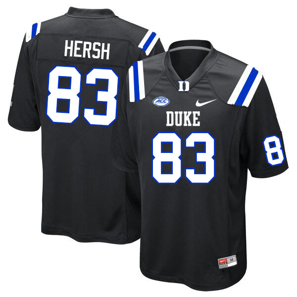 Men #83 Brandon Hersh Duke Blue Devils College Football Jerseys Sale-Black